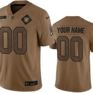 Las Vegas Raiders Customized Brown 2023 Salute To Service Jersey