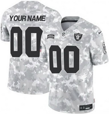 Las Vegas Raiders Customized Limited Arctic Camo 2024 Salute to Service Jersey