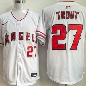Los Angeles Angels #27 Mike Trout White Limited Jersey