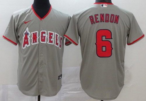 Los Angeles Angels #6 Anthony Rendon Gray 2020 Cool Base Jersey