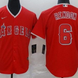 Los Angeles Angels #6 Anthony Rendon Red 2020 Cool Base Jersey