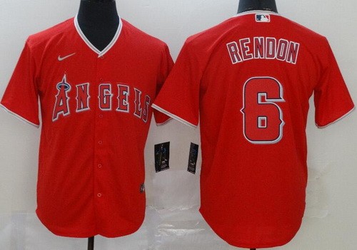 Los Angeles Angels #6 Anthony Rendon Red 2020 Cool Base Jersey