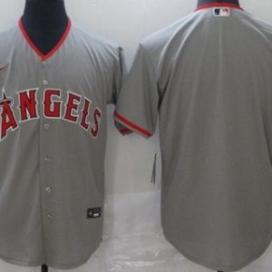 Los Angeles Angels Blank Gray Cool Base Jersey