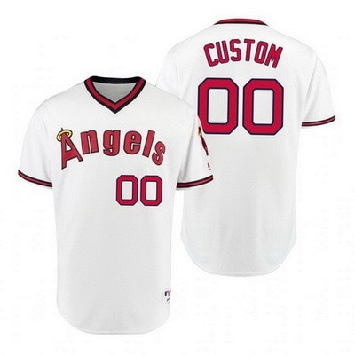 Los Angeles Angels Customized White 1975 Turn Back The Clock Jersey