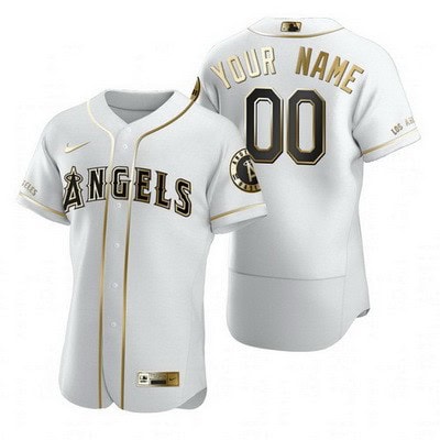 Los Angeles Angels Customized White Gold 2020 FlexBase Jersey