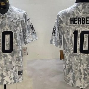 Los Angeles Chargers #10 Justin Herbert Limited Arctic Camo 2024 Salute to Service Jersey