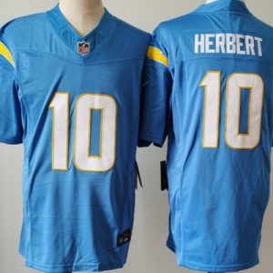 Los Angeles Chargers #10 Justin Herbert Limited Light Blue FUSE Vapor Jersey