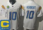 Los Angeles Chargers #10 Justin Herbert Limited White Captain Patch FUSE Vapor Jersey