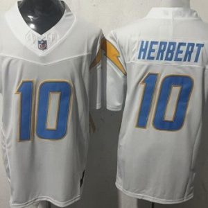 Los Angeles Chargers #10 Justin Herbert Limited White FUSE Vapor Jersey