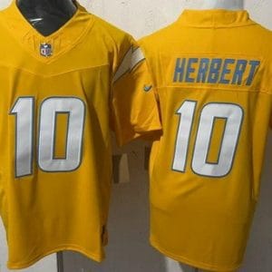 Los Angeles Chargers #10 Justin Herbert Limited Yellow FUSE Vapor Jersey