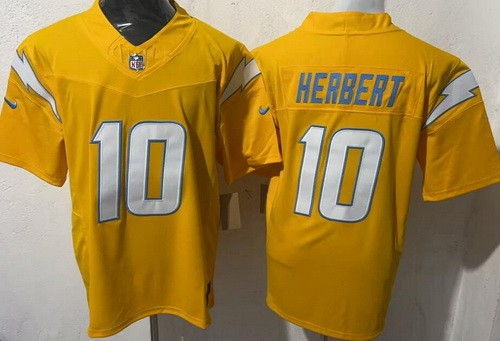Los Angeles Chargers #10 Justin Herbert Limited Yellow FUSE Vapor Jersey