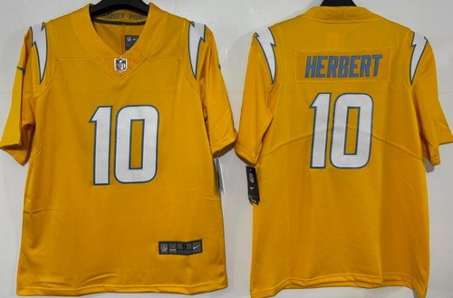 Los Angeles Chargers #10 Justin Herbert Limited Yellow Vapor Jersey
