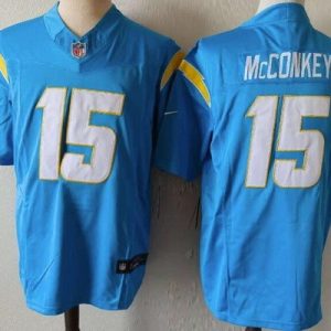 Los Angeles Chargers #15 Ladd McConkey Limited Light Blue FUSE Vapor Jersey
