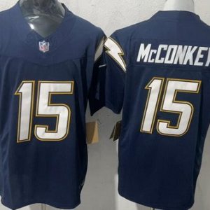 Los Angeles Chargers #15 Ladd McConkey Limited Navy FUSE Vapor Jersey