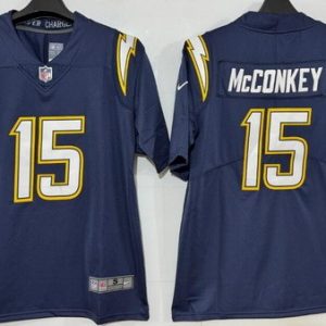 Los Angeles Chargers #15 Ladd McConkey Limited Navy Vapor Jersey