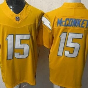 Los Angeles Chargers #15 Ladd McConkey Limited Yellow FUSE Vapor Jersey