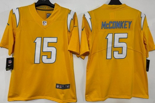 Los Angeles Chargers #15 Ladd McConkey Limited Yellow Vapor Jersey