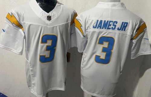 Los Angeles Chargers #3 Derwin James Jr Limited White FUSE Vapor Jersey