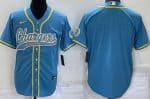 Los Angeles Chargers Blank Powder Blue Baseball Jersey
