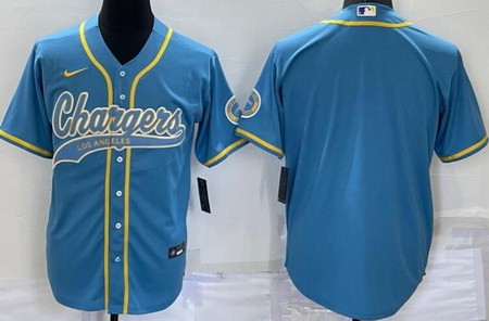 Los Angeles Chargers Blank Powder Blue Baseball Jersey