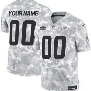 Los Angeles Chargers Customized Limited Arctic Camo 2024 Salute to Service Jersey