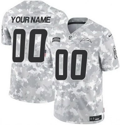 Los Angeles Chargers Customized Limited Arctic Camo 2024 Salute to Service Jersey