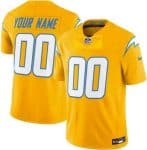 Los Angeles Chargers Customized Limited Yellow Vapor Jersey