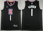 Los Angeles Clippers #1 James Harden Black Icon Swingman Jersey