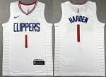 Los Angeles Clippers #1 James Harden White Icon Swingman Jersey