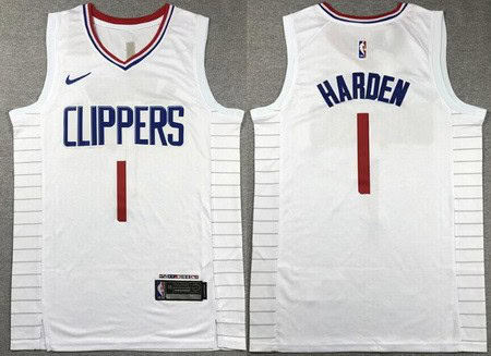 Los Angeles Clippers #1 James Harden White Icon Swingman Jersey