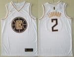 Los Angeles Clippers #2 Kawhi Leonard White Gold Icon Swingman Jersey