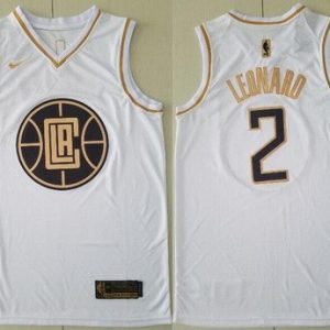 Los Angeles Clippers #2 Kawhi Leonard White Gold Icon Swingman Jersey