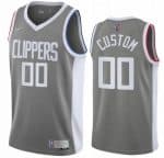Los Angeles Clippers Custom Gray 2021 Earned Icon Hot Press Jersey