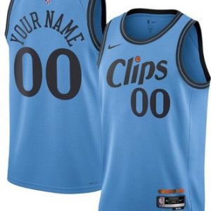 Los Angeles Clippers Custom Light Blue 2024 City Heat Press Jersey