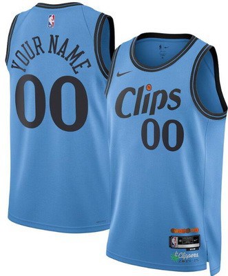 Los Angeles Clippers Custom Light Blue 2024 City Heat Press Jersey