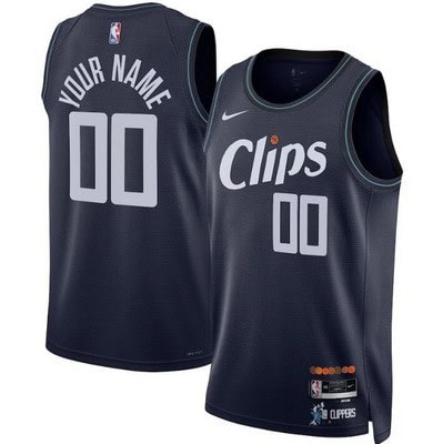 Los Angeles Clippers Custom Navy 2023 City Icon Heat Press Jersey