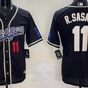 Los Angeles Dodgers #11 Roki Sasaki Black Fashion Baseball Jersey