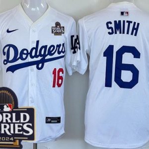 Los Angeles Dodgers #16 Will Smith White 2024 World Series Limited Jersey