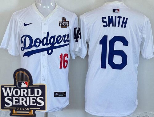 Los Angeles Dodgers #16 Will Smith White 2024 World Series Limited Jersey