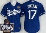 Los Angeles Dodgers #17 Shohei Ohtani Blue 2024 World Series Cool Base Jersey