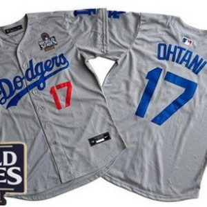 Los Angeles Dodgers #17 Shohei Ohtani Gray Limited 2024 World Series Cool Base Jersey