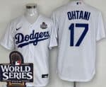 Los Angeles Dodgers #17 Shohei Ohtani White 2024 World Series Cool Base Jersey