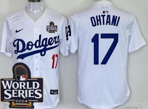 Los Angeles Dodgers #17 Shohei Ohtani White 2024 World Series Limited Jersey