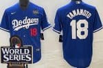 Los Angeles Dodgers #18 Yoshinobu Yamamoto Blue 2024 World Series Limited Jersey
