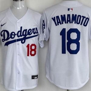 Los Angeles Dodgers #18 Yoshinobu Yamamoto White Limited Jersey