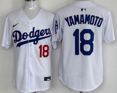 Los Angeles Dodgers #18 Yoshinobu Yamamoto White Limited Jersey
