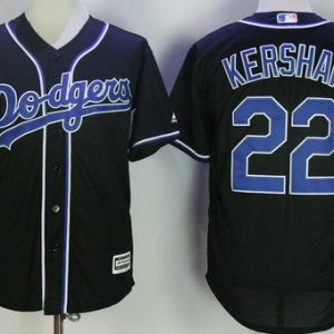 Los Angeles Dodgers #22 Clayton Kershaw Black Fashion Cool Base Jersey