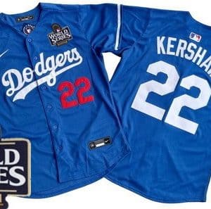 Los Angeles Dodgers #22 Clayton Kershaw Blue 2024 World Series Limited Jersey