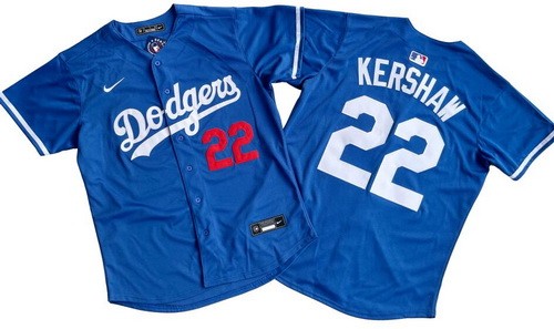 Los Angeles Dodgers #22 Clayton Kershaw Blue Limited Jersey