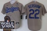 Los Angeles Dodgers #22 Clayton Kershaw Gray 2024 World Series Cool Base Jersey